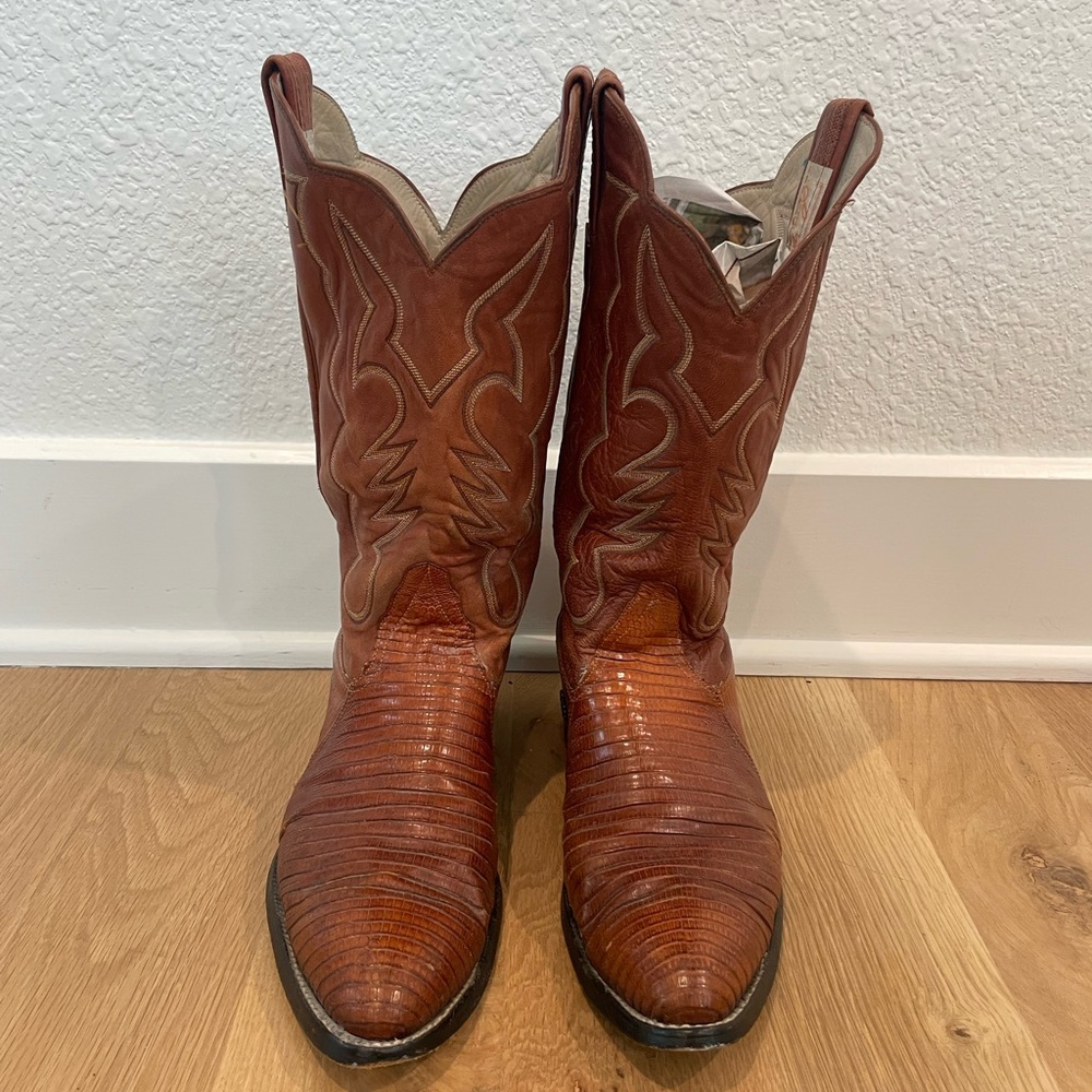 Vintage Larry Mahan Lizard Cowboy Boots